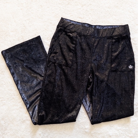 Black Shimmer Wide-Leg Pants - Picture 7 of 7